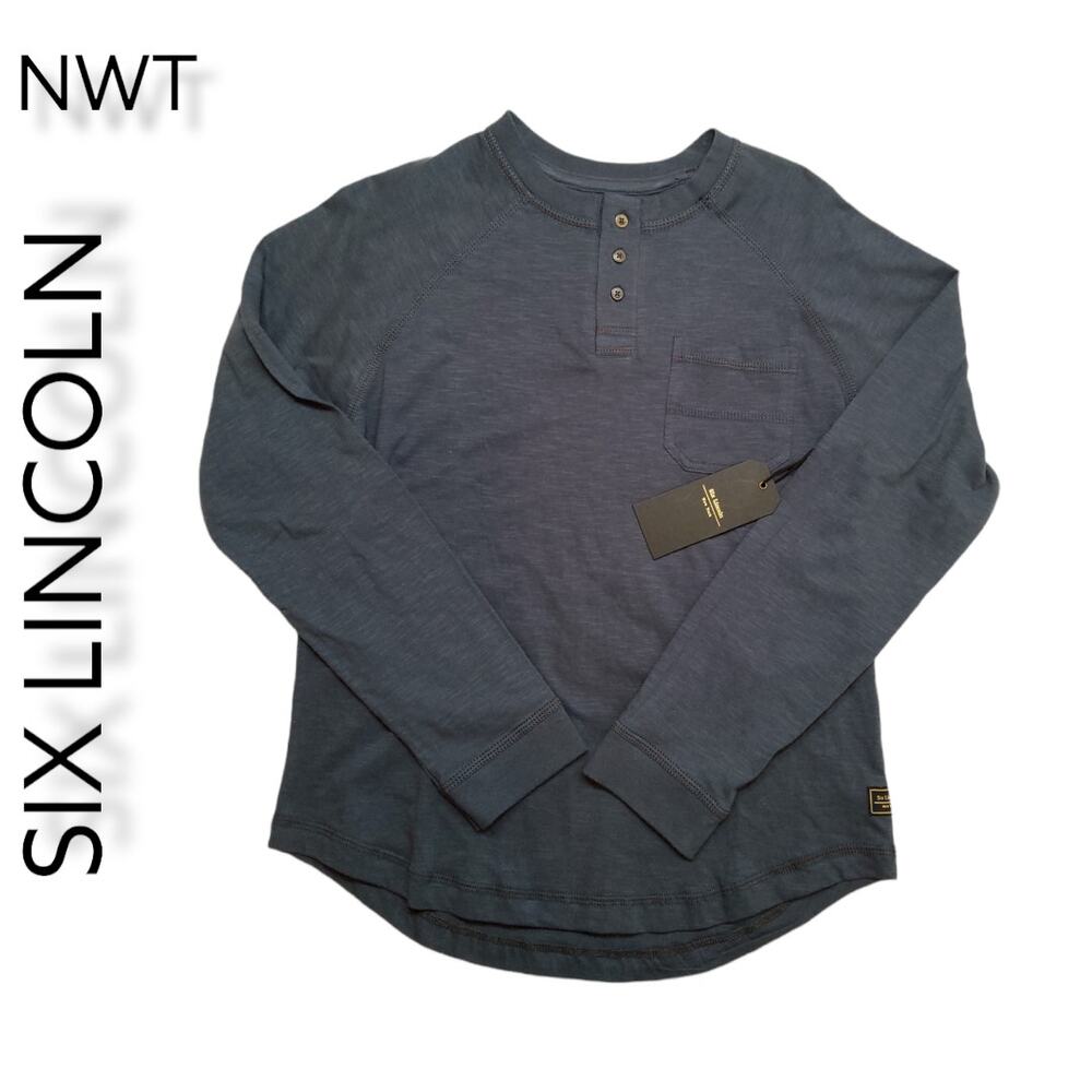 NWT.  SIX LINCOLN QTR BUTTON LONG SLEEVE SHIRT  SIZE S